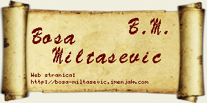 Bosa Miltašević vizit kartica